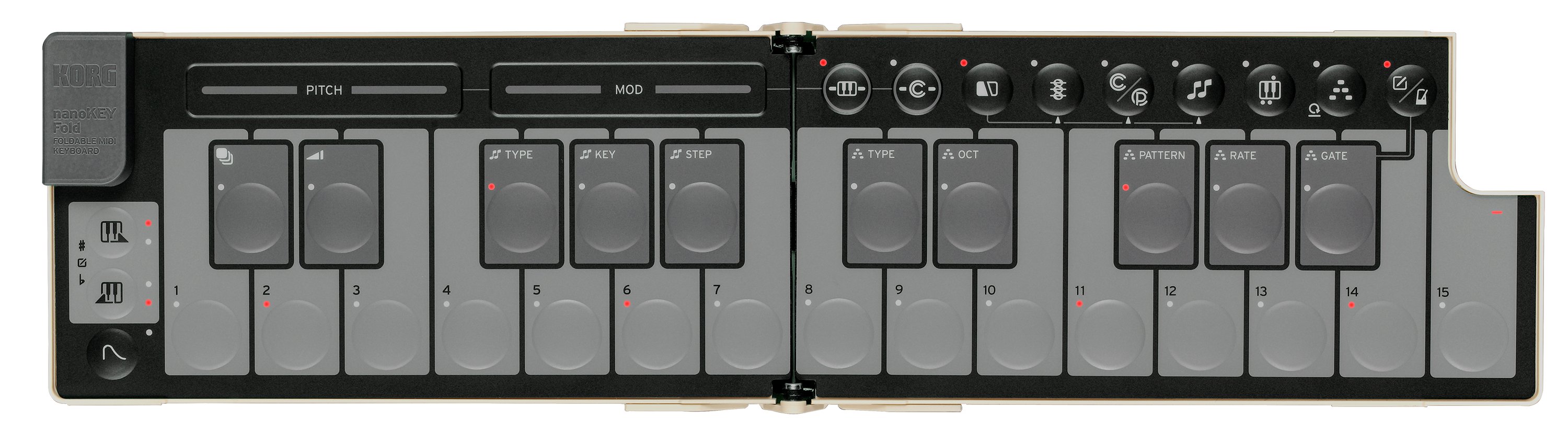 Korg nanoKEY Fold MIDI Keyboard In Sand Beige - Andertons Music Co.
